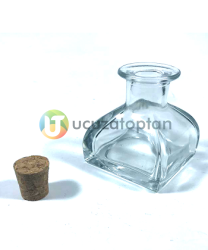 100 ml Kübik Difüzör Model Mantarlı Şişe (1 Koli 60 Adet) - Thumbnail