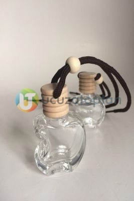 Bambu Kapaklı Apple Elma Şeklinde Boş Oto Kokusu Şişesi 10 ml 