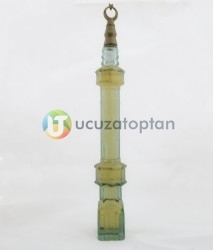 Cami Minaresi Tasarımlı Renkli Dekoratif Kolonya Şişesi 1 Koli 36 Adet - Thumbnail