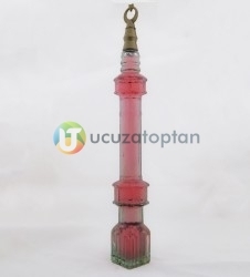 Cami Minaresi Tasarımlı Renkli Dekoratif Kolonya Şişesi 1 Koli 36 Adet - Thumbnail