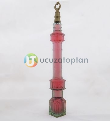 Cami Minaresi Tasarımlı Renkli Dekoratif Kolonya Şişesi 1 Koli 36 Adet