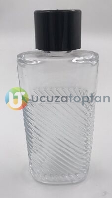 Çapraz Kabartma Desenli 200 ml Cam Kolonya Şişesi