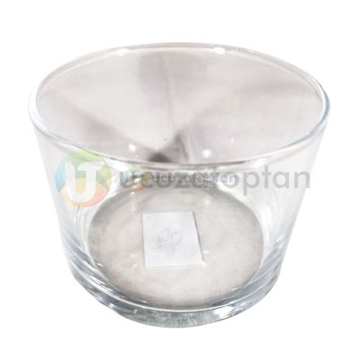 Düz Cam Mum Bardağı (Alt Çap:7,3cm Üst Çap: 8.2cm Yükseklik: 6cm)
