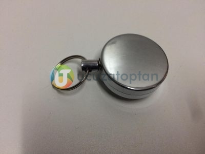 Fonksiyonel Çelik İpli Metal Yoyo Anahtarlık - Çap 4 cm