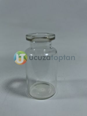 Geçme Plastik Kapaklı Çok Amaçlı 10 ml Boş Cam Serum Şişesi 