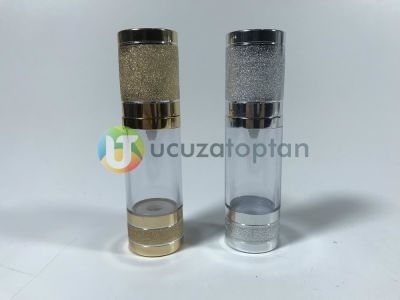 Gümüş Renk Valfsiz Asansörlü 30 cc PVC Krem Likit Şişesi (1 Koli-300 Adet)