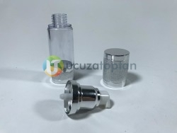 Gümüş Renk Valfsiz Asansörlü 30 cc PVC Krem Likit Şişesi (1 Koli-300 Adet) - Thumbnail