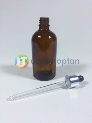 Kahverengi Amber 100 cc Damlalıklı İlaç Şişesi 