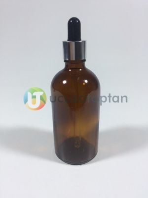 Kahverengi Amber 100 cc Damlalıklı İlaç Şişesi 