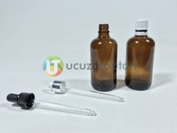 Kahverengi Amber 100 cc Damlalıklı İlaç Şişesi - Thumbnail