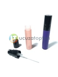  - Karışık Renkli PVC Plastik 5 cc Spreyli Boş Mini Tester Parfüm Şişesi