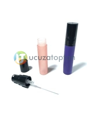 Karışık Renkli PVC Plastik 5 cc Spreyli Boş Mini Tester Parfüm Şişesi