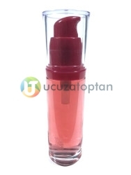 Kırmızı Başlıklı Valfli Asansörlü 30ml Krem Losyon Şişesi - Thumbnail