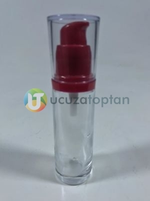 Kırmızı Başlıklı Valfli Asansörlü 30ml Krem Losyon Şişesi