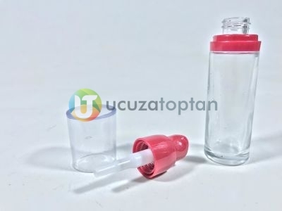 Kırmızı Başlıklı Valfli Asansörlü 30ml Krem Losyon Şişesi