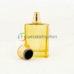 Sarı Renk Vezir Kavuğu Kapaklı 50 cc Cam Parfüm Şişesi 1 Koli 120 Adet - Thumbnail