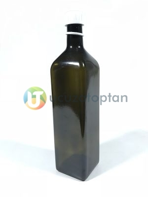 Köşeli 1000 cc Amber Kahverengi Boş Zeytinyağı Şişesi (1 litre) 