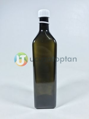 Köşeli 1000 cc Amber Kahverengi Şişe (1 litre) 