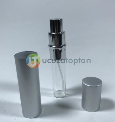 Metal Koruyuculu 20 ml Spreyli Kalem Şişe (Gold & Silver Renk)