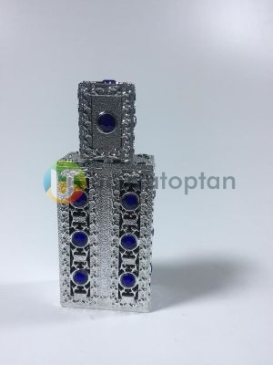 Plastik Kaplama Desenli 50 cc Boş Cam Parfüm Şişesi 