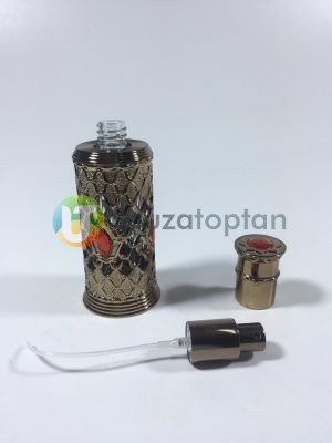 Plastik Kaplama Desenli 50 cc Boş Cam Parfüm Şişesi 