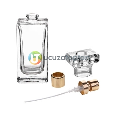 Şeffaf Kapaklı 50 ml Parfüm Şişesi Set