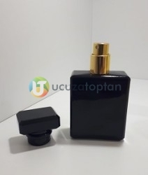 Siyah Renk Sürlin Kapak 25 ml Tester Cam Şişe - 1 Koli (210 Adet) - Thumbnail