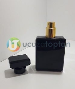 Siyah Renk Sürlin Kapak 25 ml Tester Cam Şişe - 1 Koli (210 Adet)