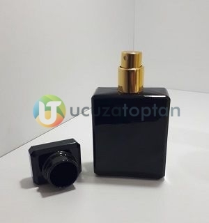 Siyah Renk Sürlin Kapak 25 ml Tester Cam Şişe - 1 Koli (210 Adet)