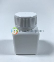 Vidalı Kapaklı Kare Küp 50 ml Çok Amaçlı Plastik Şişe - Thumbnail