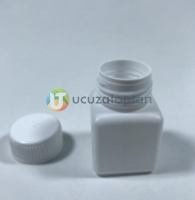 Vidalı Kapaklı Kare Küp 50 ml Çok Amaçlı Plastik Şişe