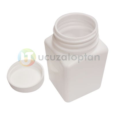 Vidalı Kapaklı Kare Küp 90-100 ml arası Çok Amaçlı Plastik Şişe