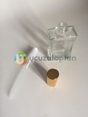 Vidalı Valf 30 ml Boş Cam Parfüm Şişesi İnce Belli - (1 Koli 162 Adet)