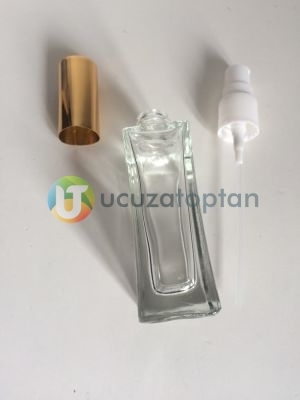 Vidalı Valf 30 ml Boş Cam Parfüm Şişesi İnce Belli - (1 Koli 162 Adet)