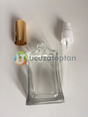 Vidalı Valf 30 ml Boş Cam Parfüm Şişesi İnce Belli - (1 Koli 162 Adet)