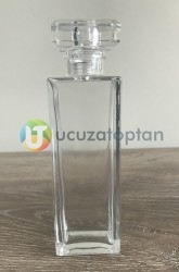 Dikdörtgen Kapama Valfli 50 ml Boş Bargello Cam Parfüm Şişesi - (1 Koli 120 Adet) - Thumbnail
