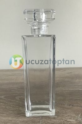 Dikdörtgen Kapama Valfli 50 ml Boş Bargello Cam Parfüm Şişesi - (1 Koli 120 Adet)