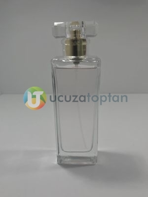 Şık Model Kapatma Valf 55 ml Boş Cam Parfüm Şişesi - (1 Koli 100 Adet)